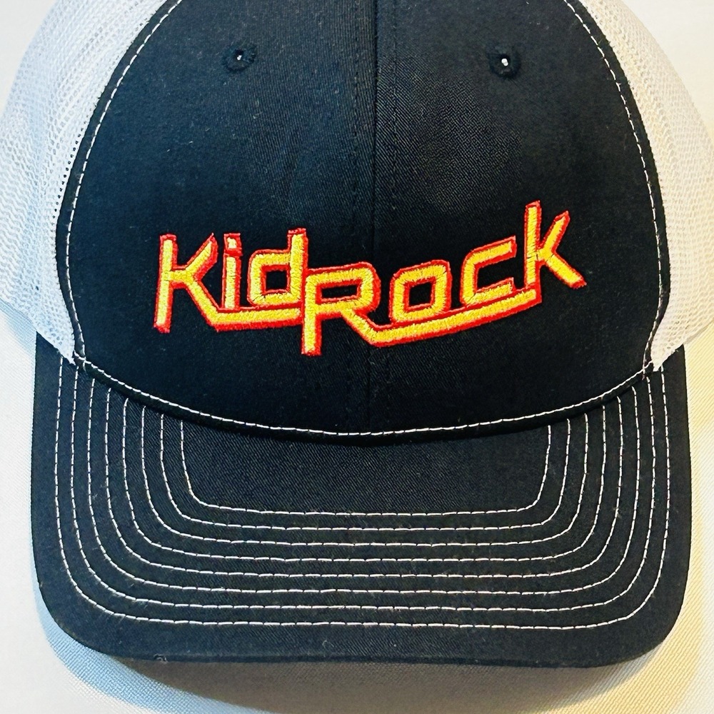 Vintage Kid Rock Hat Trucker Snapback Richardson 112 Black Mesh Back 90s Music